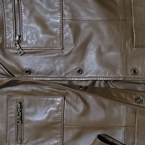 Stunning like new brown 100% real leather jacket women's size 12 Bianca Nygard - Picture 5 of 8